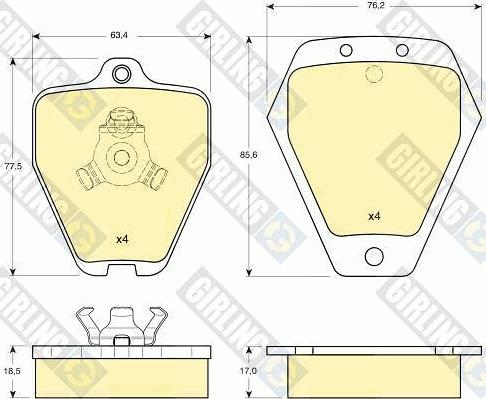 Girling 6113231 - Kit pastiglie freno, Freno a disco autozon.pro