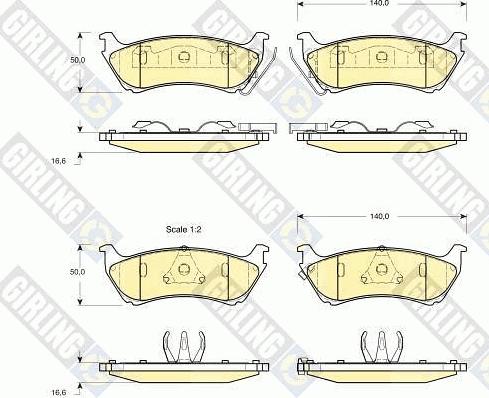 Girling 6113795 - Kit pastiglie freno, Freno a disco autozon.pro