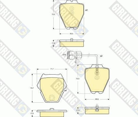 Girling 6113711 - Kit pastiglie freno, Freno a disco autozon.pro