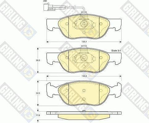 Girling 6112902 - Kit pastiglie freno, Freno a disco autozon.pro