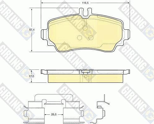 Girling 6112931 - Kit pastiglie freno, Freno a disco autozon.pro