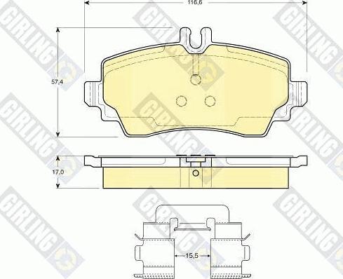 Girling 6112921 - Kit pastiglie freno, Freno a disco autozon.pro