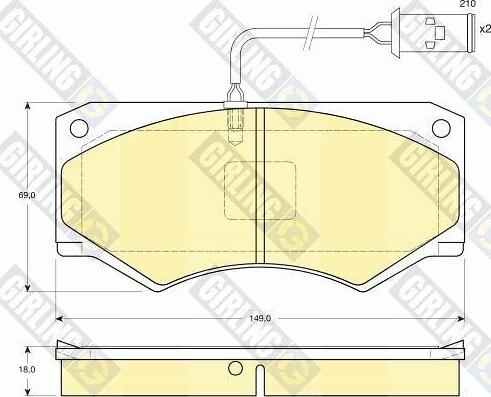 Girling 6112489 - Kit pastiglie freno, Freno a disco autozon.pro