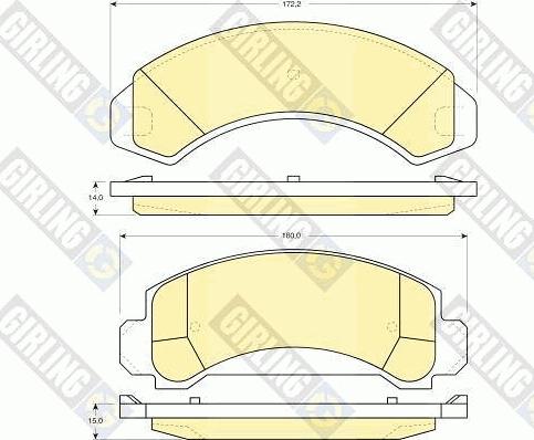 Girling 6112429 - Kit pastiglie freno, Freno a disco autozon.pro