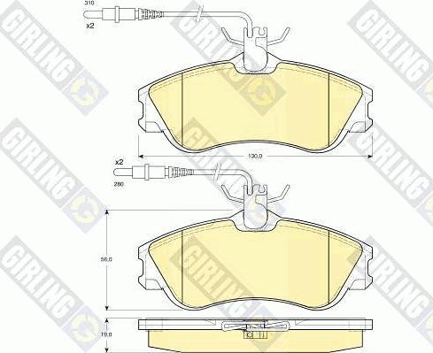 Girling 6112601 - Kit pastiglie freno, Freno a disco autozon.pro