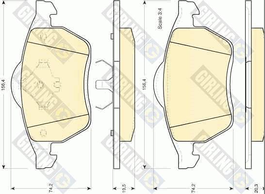 Girling 6112042 - Kit pastiglie freno, Freno a disco autozon.pro