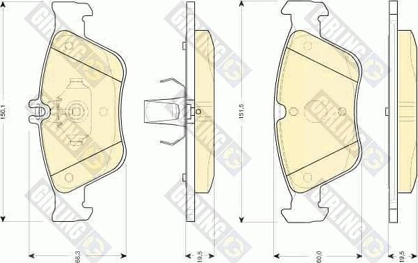 Girling 6112052 - Kit pastiglie freno, Freno a disco autozon.pro