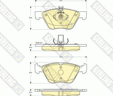 Girling 6112152 - Kit pastiglie freno, Freno a disco autozon.pro