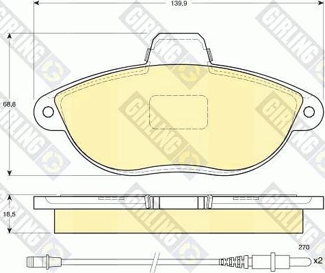 Girling 6112163 - Kit pastiglie freno, Freno a disco autozon.pro