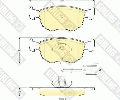 Girling 6112132 - Kit pastiglie freno, Freno a disco autozon.pro