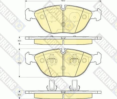 Girling 6112852 - Kit pastiglie freno, Freno a disco autozon.pro