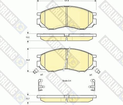 Girling 6112869 - Kit pastiglie freno, Freno a disco autozon.pro