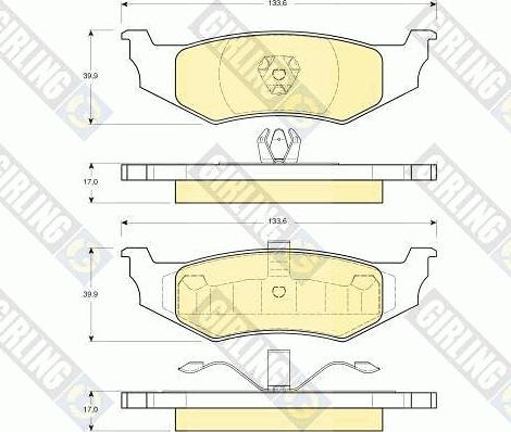 Girling 6112345 - Kit pastiglie freno, Freno a disco autozon.pro