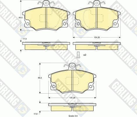 Girling 6112231 - Kit pastiglie freno, Freno a disco autozon.pro