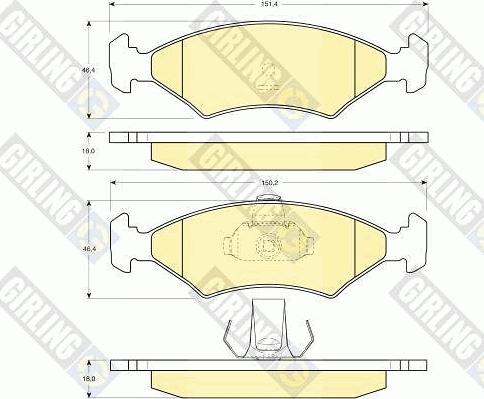 Girling 6112222 - Kit pastiglie freno, Freno a disco autozon.pro