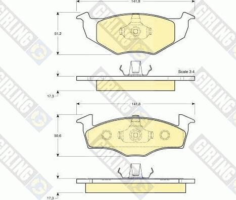 Girling 6112742 - Kit pastiglie freno, Freno a disco autozon.pro