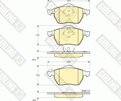 Girling 6112752 - Kit pastiglie freno, Freno a disco autozon.pro