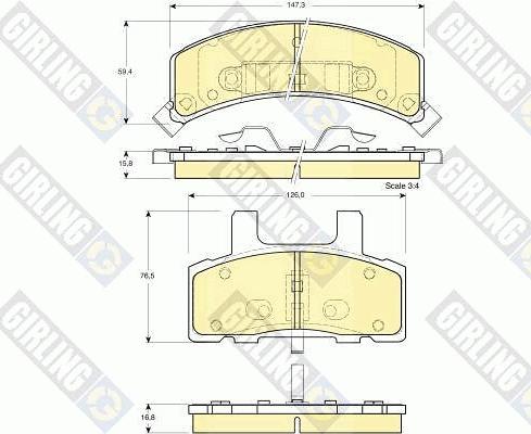 Girling 6112733 - Kit pastiglie freno, Freno a disco autozon.pro