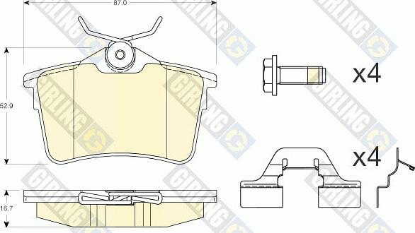 Girling 6117991 - Kit pastiglie freno, Freno a disco autozon.pro