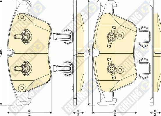 Girling 6117942 - Kit pastiglie freno, Freno a disco autozon.pro