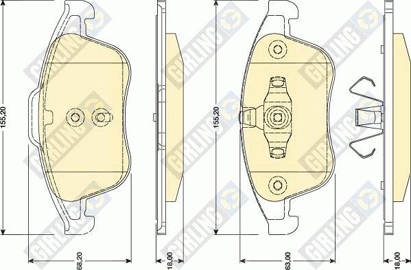 Girling 6117902 - Kit pastiglie freno, Freno a disco autozon.pro