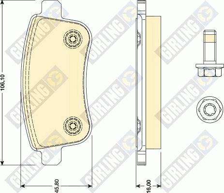 Girling 6117911 - Kit pastiglie freno, Freno a disco autozon.pro