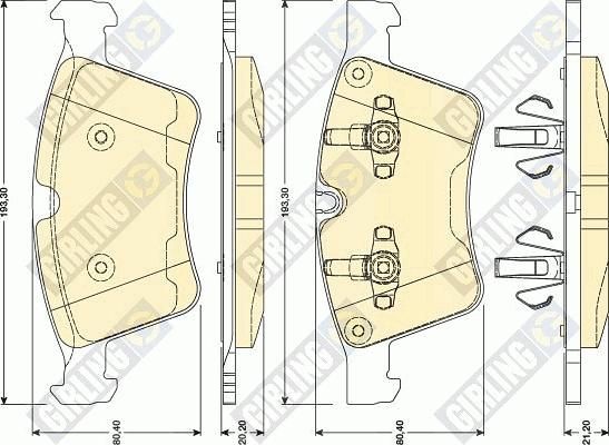 Girling 6117972 - Kit pastiglie freno, Freno a disco autozon.pro