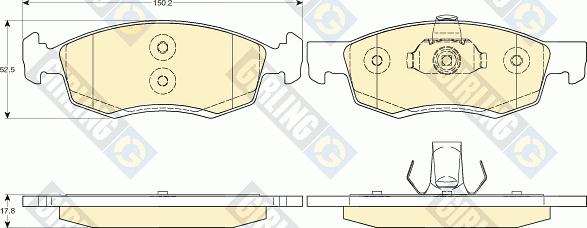 Girling 6117492 - Kit pastiglie freno, Freno a disco autozon.pro