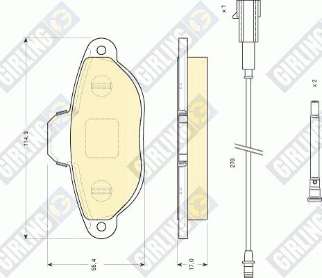 Girling 6117453 - Kit pastiglie freno, Freno a disco autozon.pro