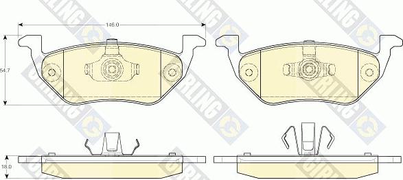 Girling 6117542 - Kit pastiglie freno, Freno a disco autozon.pro