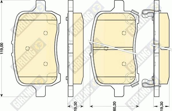 Girling 6117559 - Kit pastiglie freno, Freno a disco autozon.pro