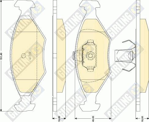 Girling 6117512 - Kit pastiglie freno, Freno a disco autozon.pro