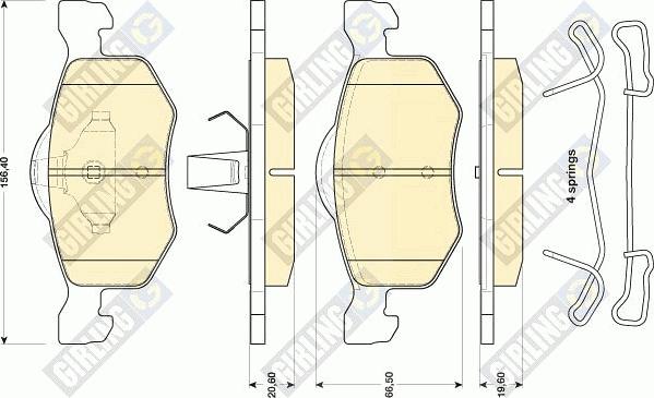 Girling 6117532 - Kit pastiglie freno, Freno a disco autozon.pro