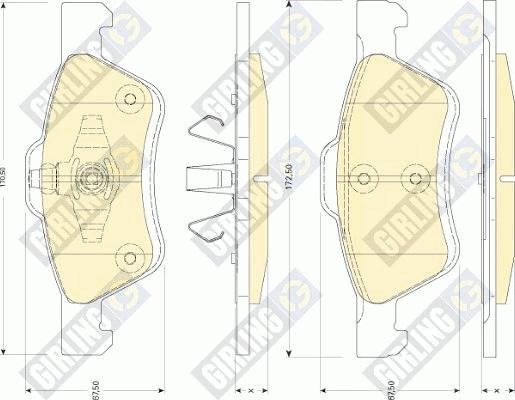 Girling 6117522 - Kit pastiglie freno, Freno a disco autozon.pro