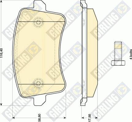 Girling 6117651 - Kit pastiglie freno, Freno a disco autozon.pro