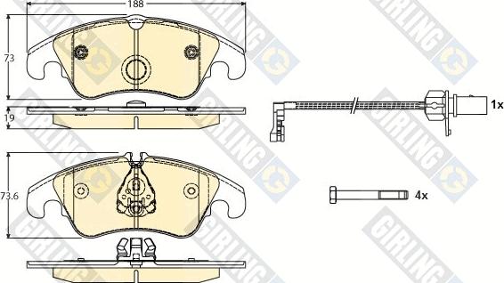 Girling 6117681 - Kit pastiglie freno, Freno a disco autozon.pro