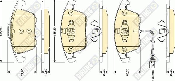 Girling 6117622 - Kit pastiglie freno, Freno a disco autozon.pro