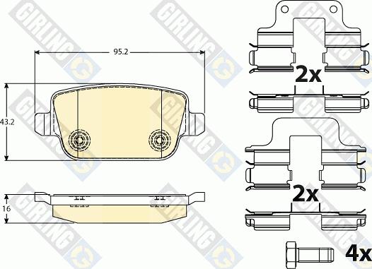 Girling 6117091 - Kit pastiglie freno, Freno a disco autozon.pro