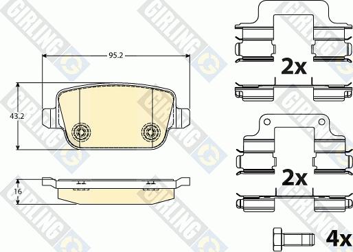 Girling 6117081 - Kit pastiglie freno, Freno a disco autozon.pro