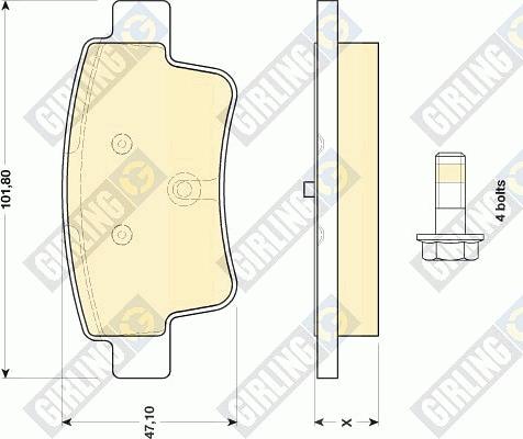 Girling 6117144 - Kit pastiglie freno, Freno a disco autozon.pro