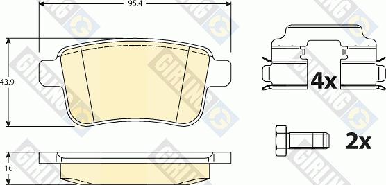 Girling 6117861 - Kit pastiglie freno, Freno a disco autozon.pro