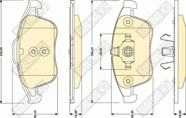 Girling 6117882 - Kit pastiglie freno, Freno a disco autozon.pro