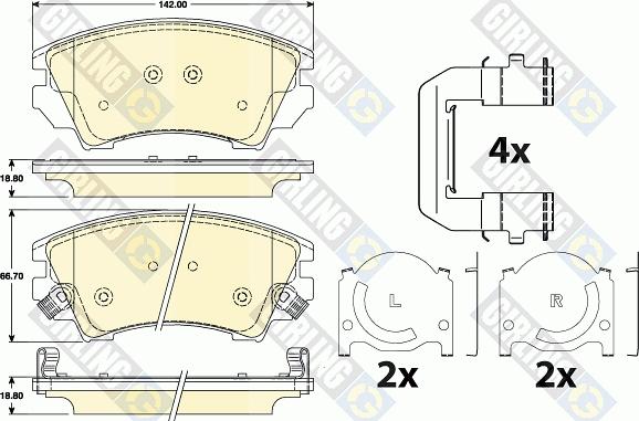 Girling 6117839 - Kit pastiglie freno, Freno a disco autozon.pro