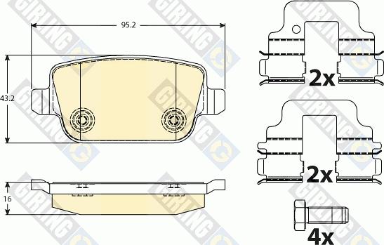 Girling 6117321 - Kit pastiglie freno, Freno a disco autozon.pro