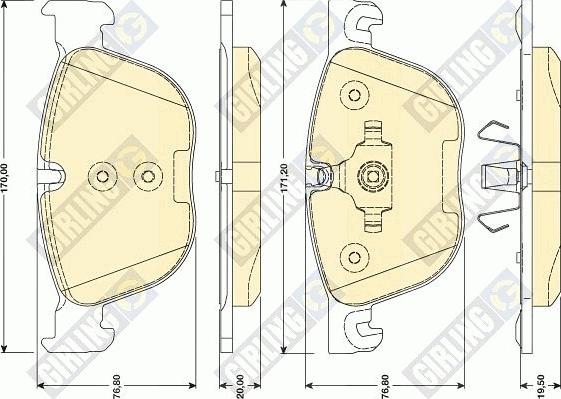 Girling 6117262 - Kit pastiglie freno, Freno a disco autozon.pro