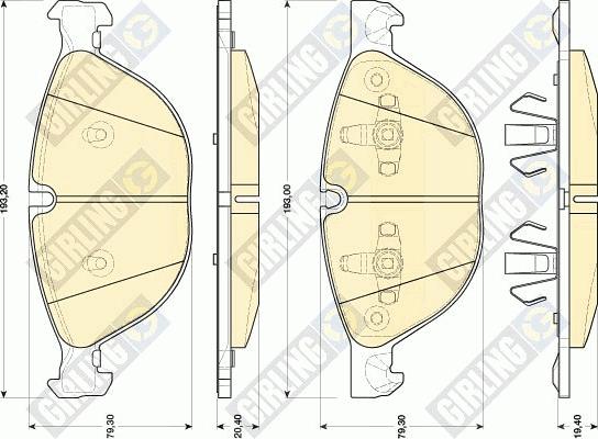 Girling 6117282 - Kit pastiglie freno, Freno a disco autozon.pro