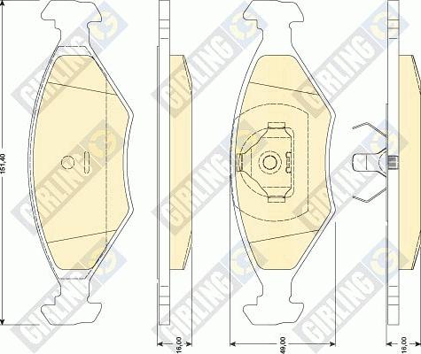 Girling 6117762 - Kit pastiglie freno, Freno a disco autozon.pro