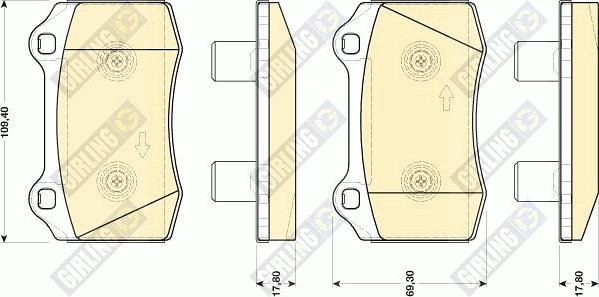 Girling 6117739 - Kit pastiglie freno, Freno a disco autozon.pro