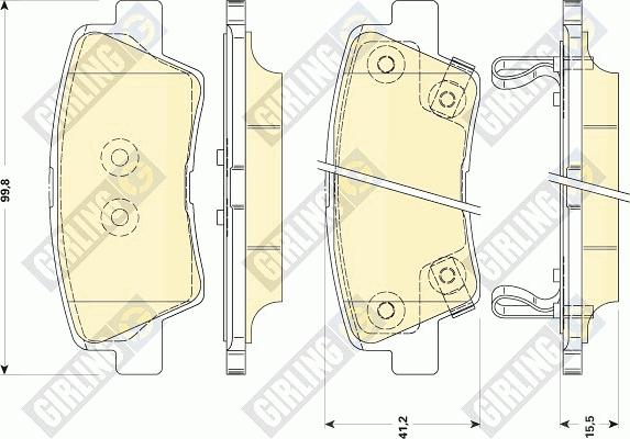 Girling 6134949 - Kit pastiglie freno, Freno a disco autozon.pro