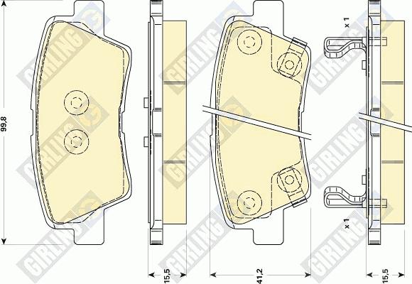 Girling 6134959 - Kit pastiglie freno, Freno a disco autozon.pro